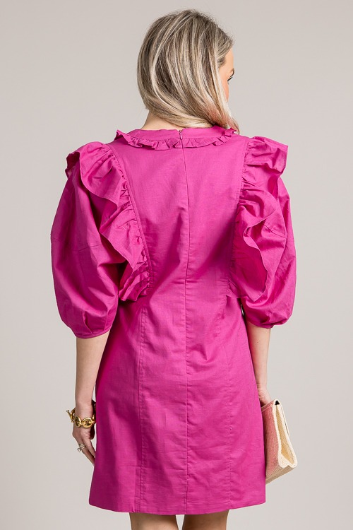 Ruffled Linen Dress, Magenta - 0626-61.jpg