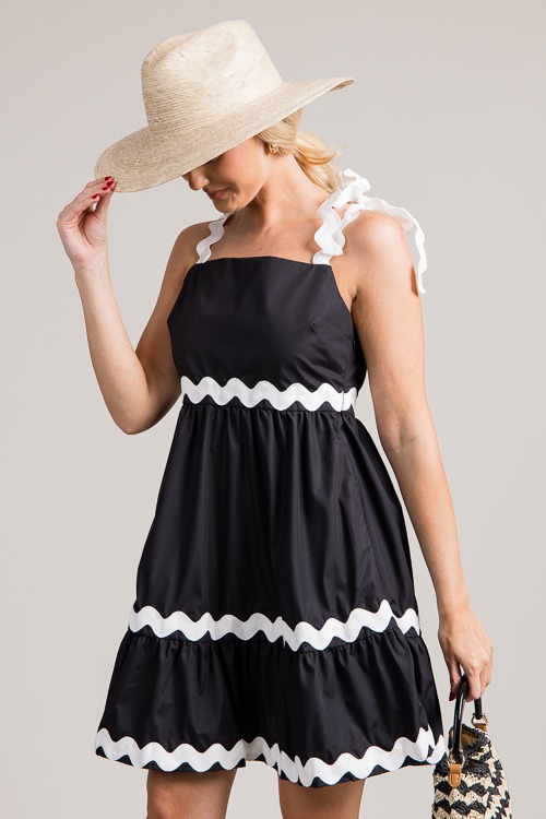 Tie Strap Ric Rac Dress, Black - 0626-91.jpg