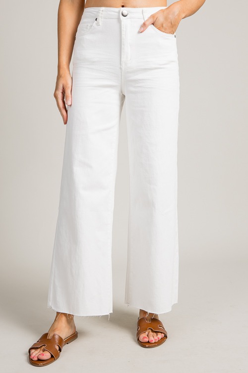 Raw Hem Wide Leg Jeans, White - 0627-111p.jpg