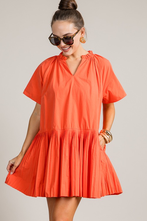 Drop Waist Pleated Dress, Tomat - 0627-35.jpg