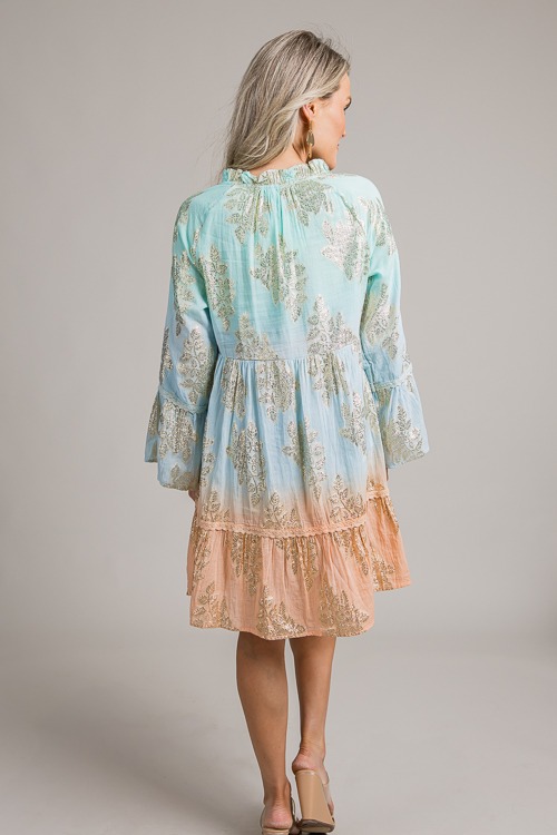 Ombre Foil Dress, Blue/Orange - 0710-44.jpg