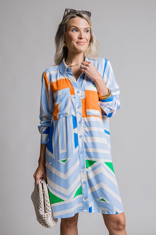 Geo Stripe Shirt Dress, Blue - 0710-50.jpg