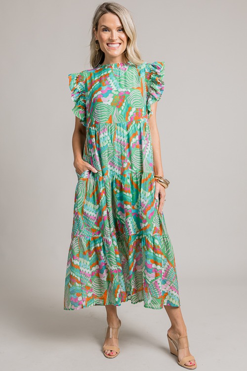 Flutter Sleeve Midi, Green Mix - 0710-55.jpg