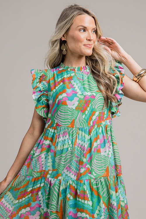 Flutter Sleeve Midi, Green Mix - 0710-57.jpg