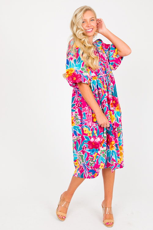 Bethany Floral Midi, Mulberry - SALE - The Blue Door Boutique