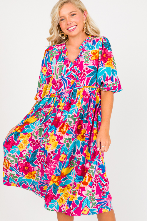 Bethany Floral Midi, Mulberry - SALE - The Blue Door Boutique