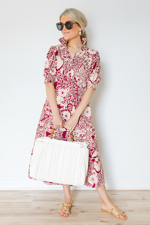 Sarah Floral Mix Midi, Sangria