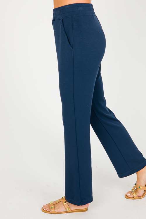 Modal-Blend Pants, Dark Navy - New Arrivals - The Blue Door Boutique