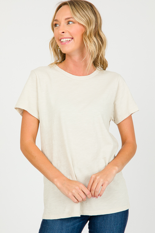 Slub Knit Tee, Stone