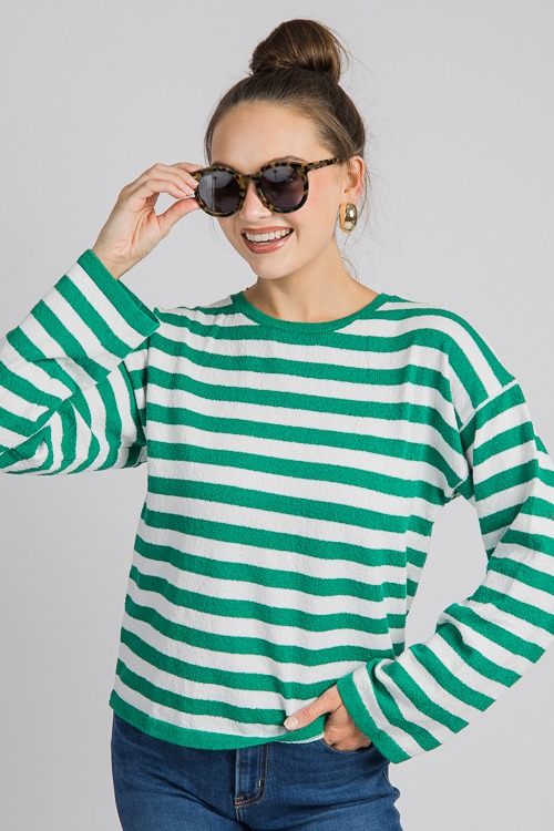 Patty Stripe Sweater, Green - 0906-41.jpg