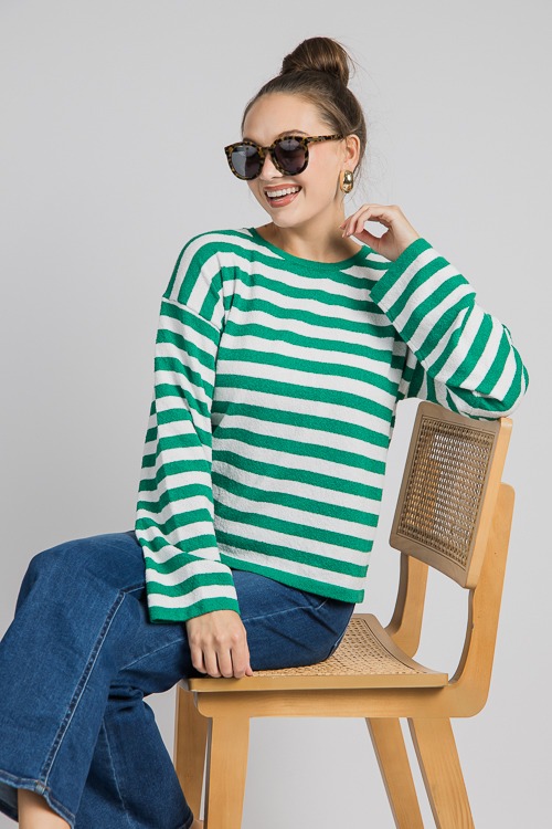 Patty Stripe Sweater, Green - 0906-44p.jpg