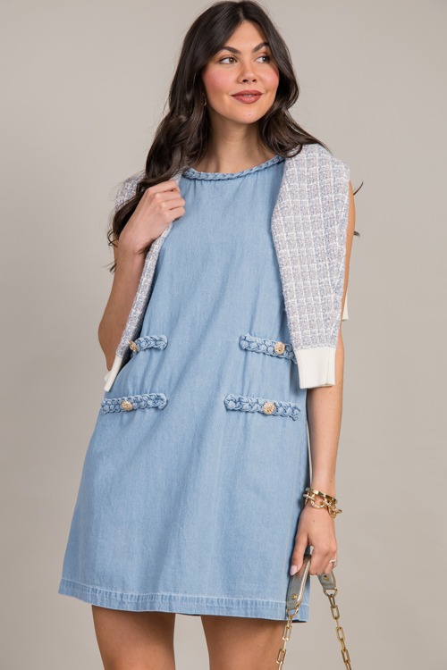 Braided Trim Chambray Dress, Light - 0910-107.jpg