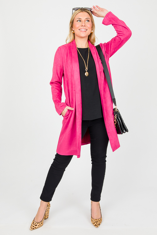 Luxe Suede Coat, Pink