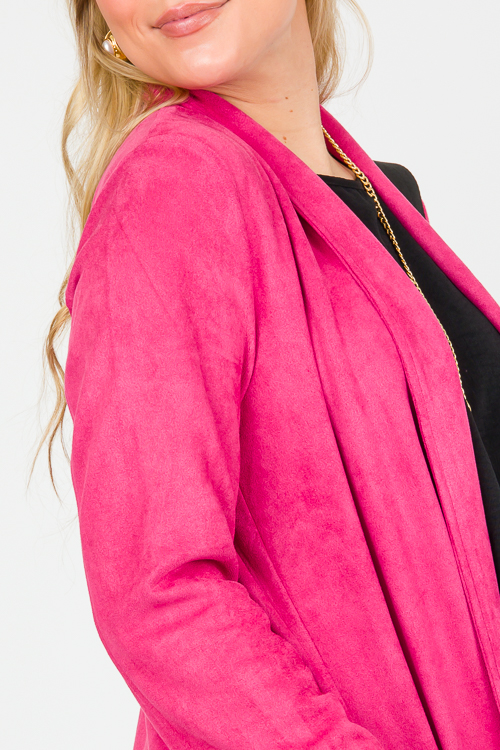 Luxe Suede Coat, Pink