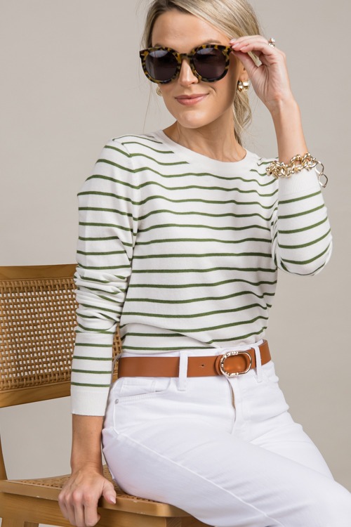 Landon Stripe Sweater, White/Green - 0916-39p.jpg