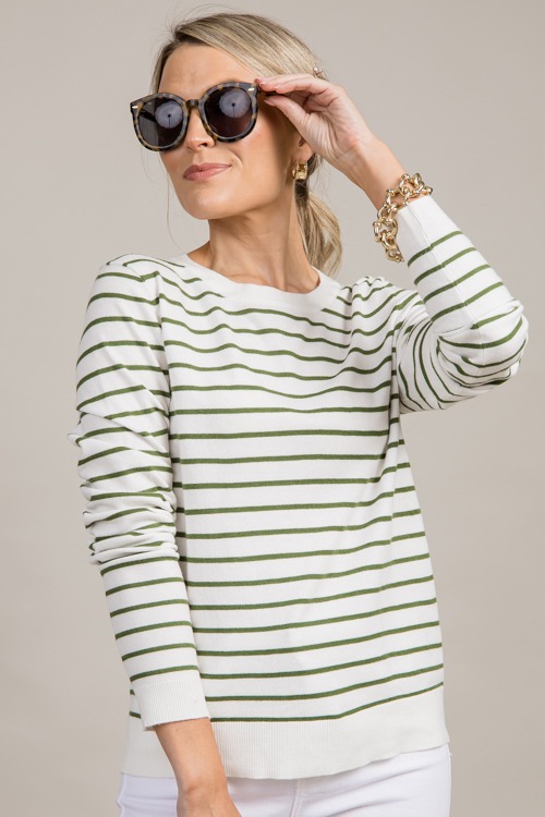 Landon Stripe Sweater, White/Green - 0916-43.jpg