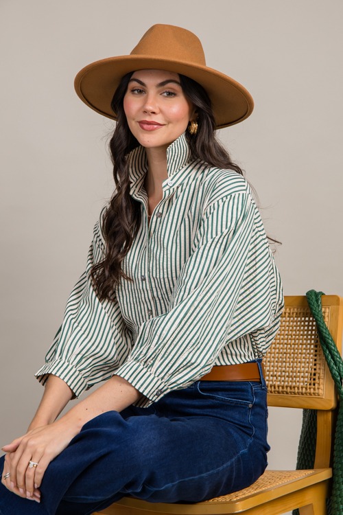 Cathleen Stripe Shirt, H. Green - 0918-141p.jpg