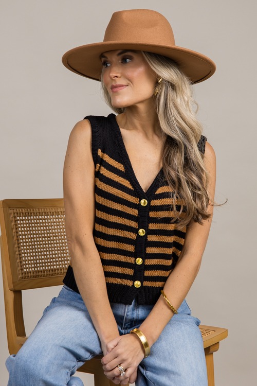 Helen Stripe Vest, Black/Camel - 0918-50p.jpg