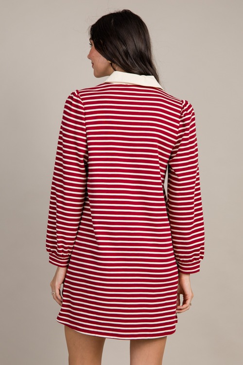 Margie Stripe Dress, Burgundy/Ivory - 0919-36.jpg