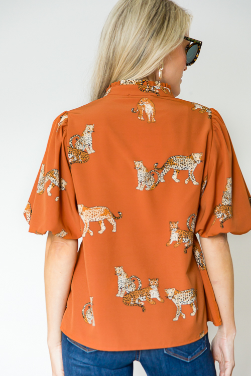 Puff Sleeve Cheetah Top