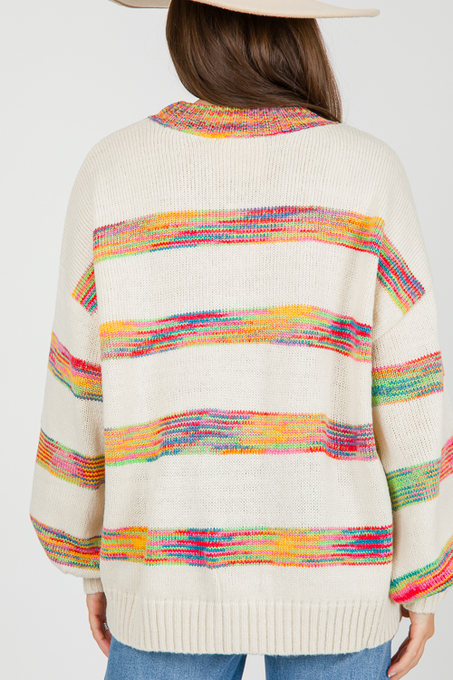 Multi Stripes Sweater, Ivory