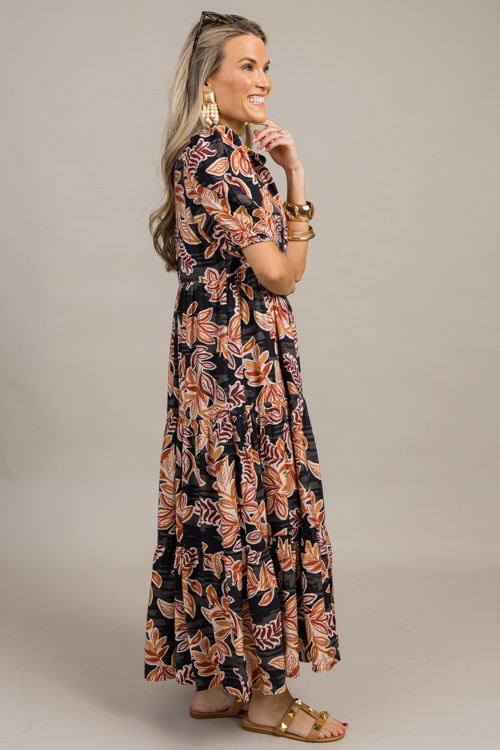 Leaf Print Tiered Maxi, Black - 0925-20.jpg