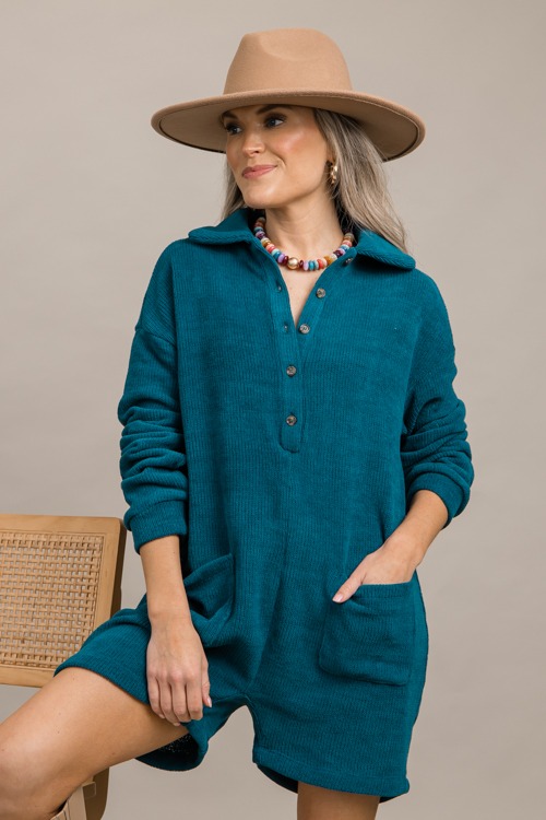 Sweater Knit Romper, Dark Teal - 0926-74h.jpg