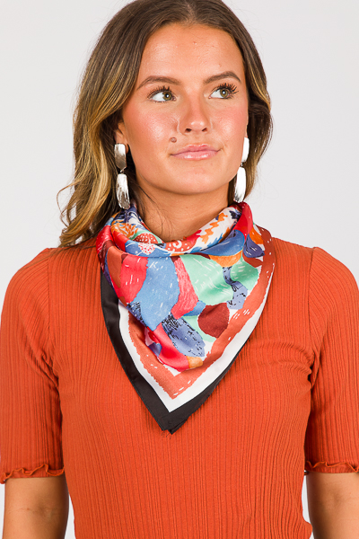 Delaney Silk Scarf, Rust