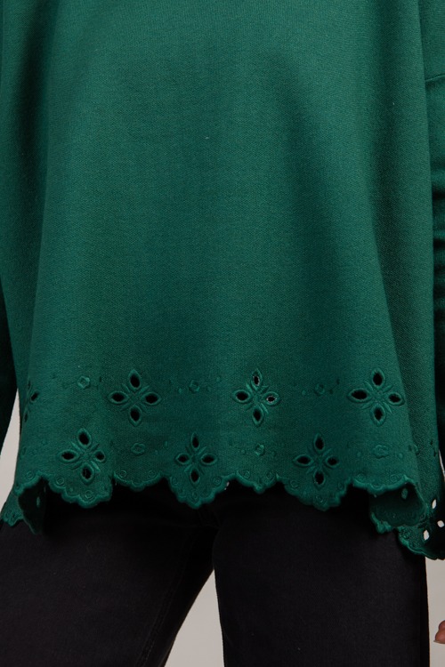 Eyelet Hem Sweater, H. Green - 0930-69.jpg