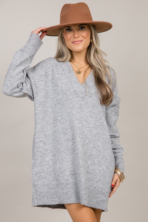 Darla V-Neck Sweater, H. Grey - 1001-2h.jpg