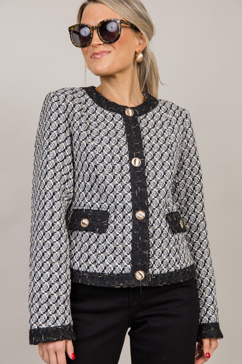 Lurex Tweed Button Jacket, Black - 1001-37p.jpg