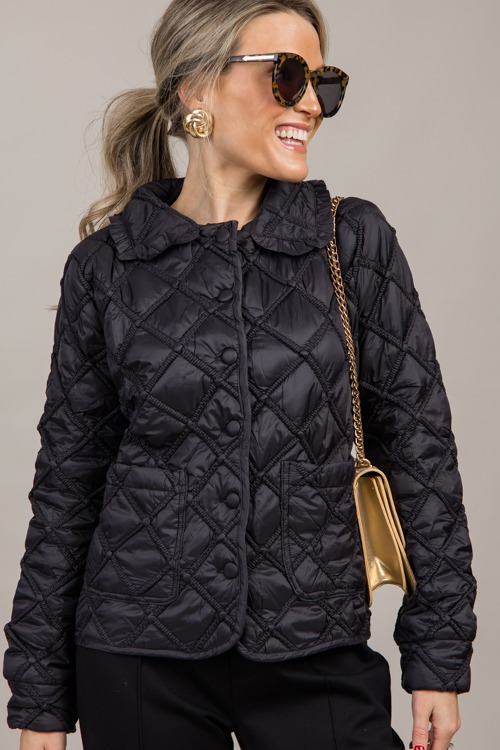 Ruffle Collar Quilted Jacket, Black - 1002-130p.jpg