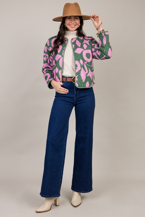 Quilted Print Jacket, Green - 1003-114.jpg