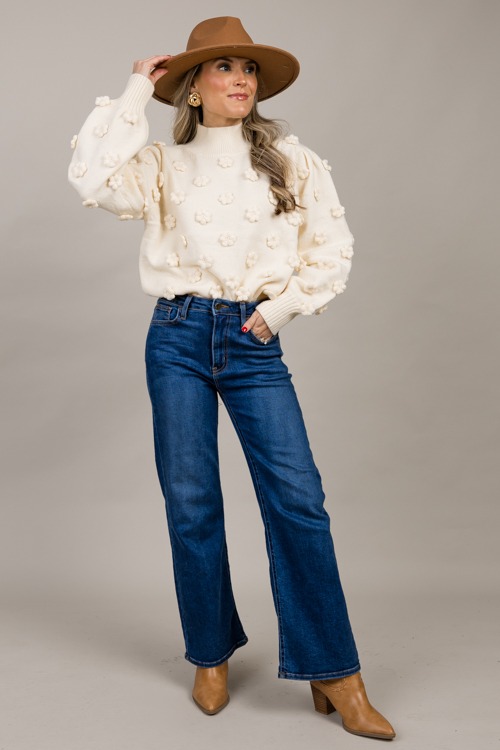 Flower Applique Sweater, Cream - 1003-171.jpg