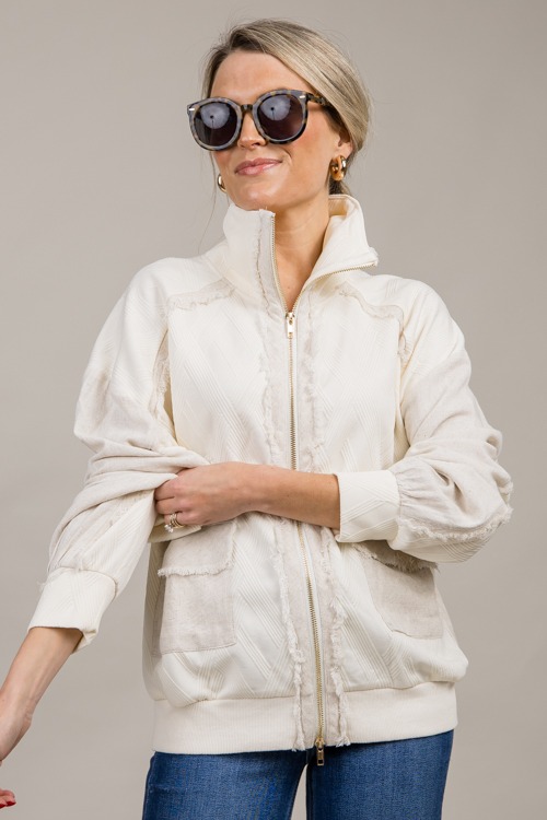 Linen Contrast Texture Jacket, - 1004-149.jpg