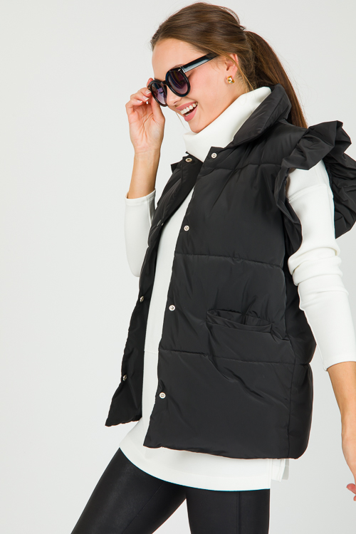 Black Puffer Vest – Threaded Blue Boutique