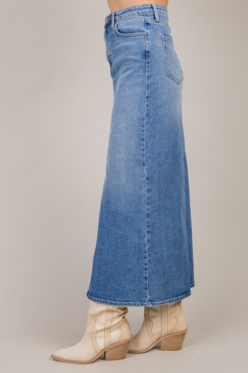 Denim Front Slit Maxi Skirt, Medium - 1007-147.jpg