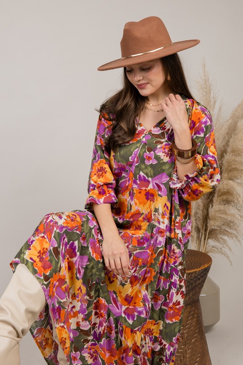 Drop Tier Floral Maxi, Olive Poppy - 1007-58h.jpg