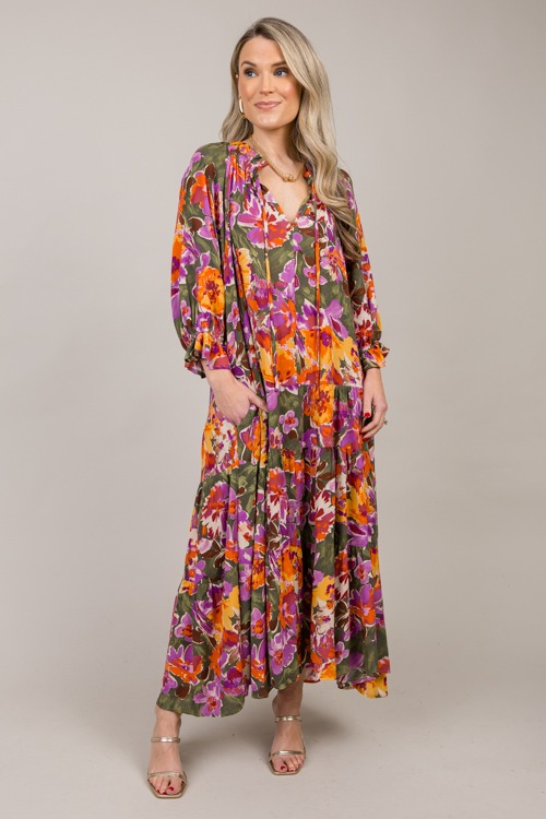 Drop Tier Floral Maxi, Olive Poppy - 1007-61.jpg