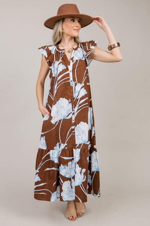 Floral Button Up Midi, Brown - 1007-69.jpg