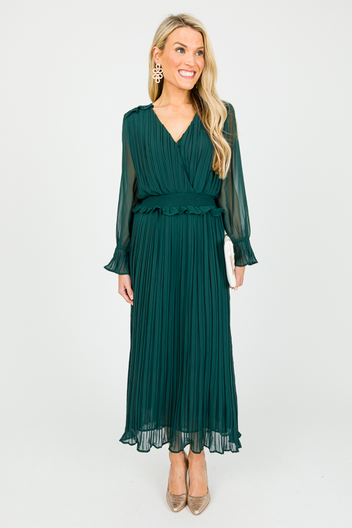 Hunter Green Midi Dress