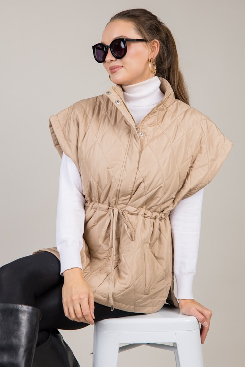 Draw Waist Quilted Vest, Taupe - 1009-82p.jpg