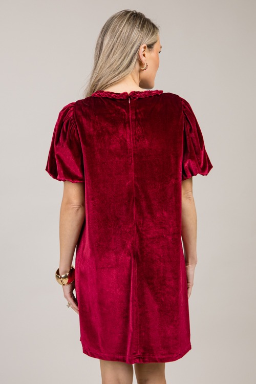 Braided Trim Velvet Dress, Garn - 1010-49.jpg