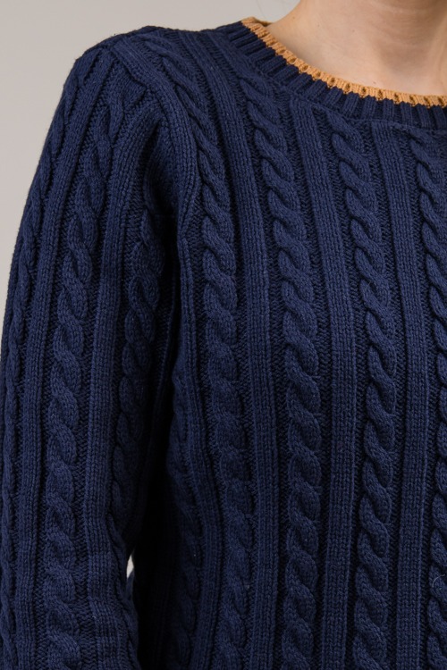 Contrast Cable Sweater, Navy/Br - 1010-80h.jpg