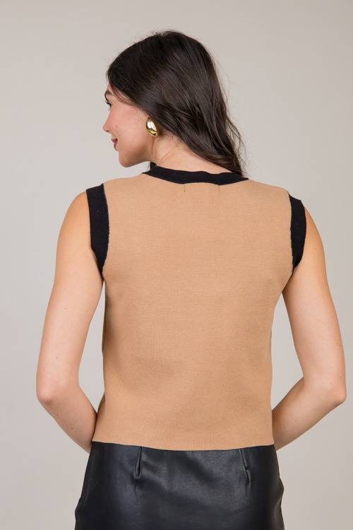 Contrast Trim Pocket Tank, Tan/ - 1010-93.jpg