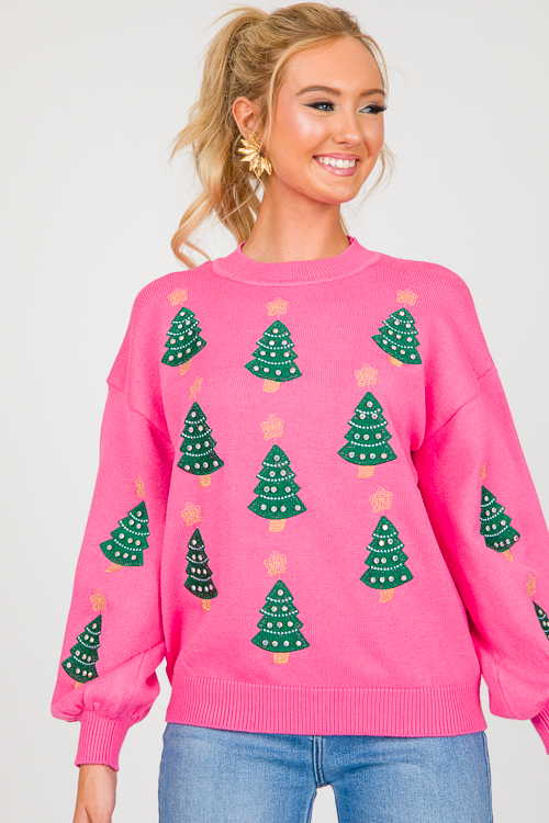 Pink best sale christmas sweater