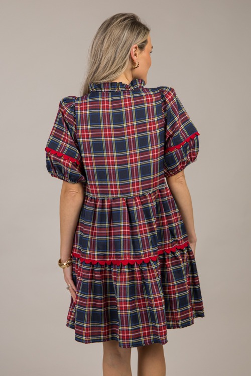 Scallop Trim Tartan Dress, Navy - 1014-11.jpg