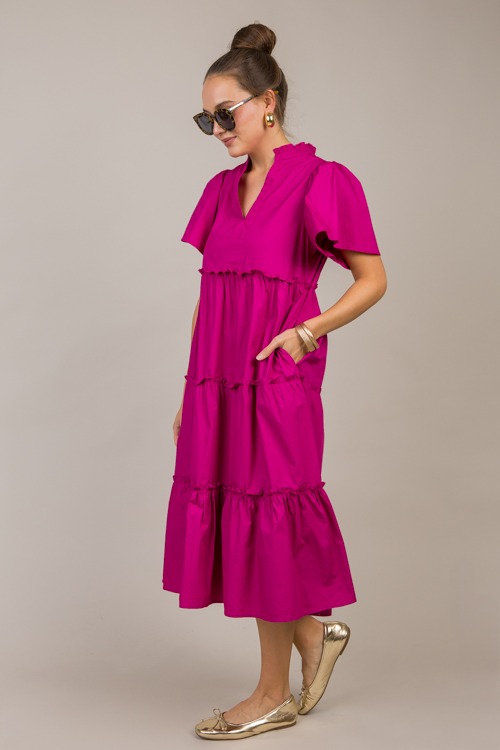 Noelle Split Neck Midi, Magenta - 1014-62.jpg