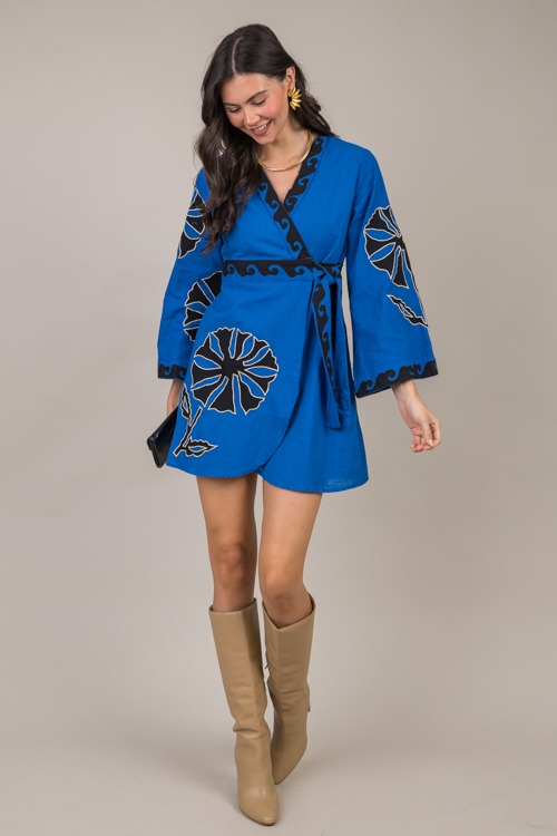 Embroidery Wrap Dress, Blue - 1015-40.jpg