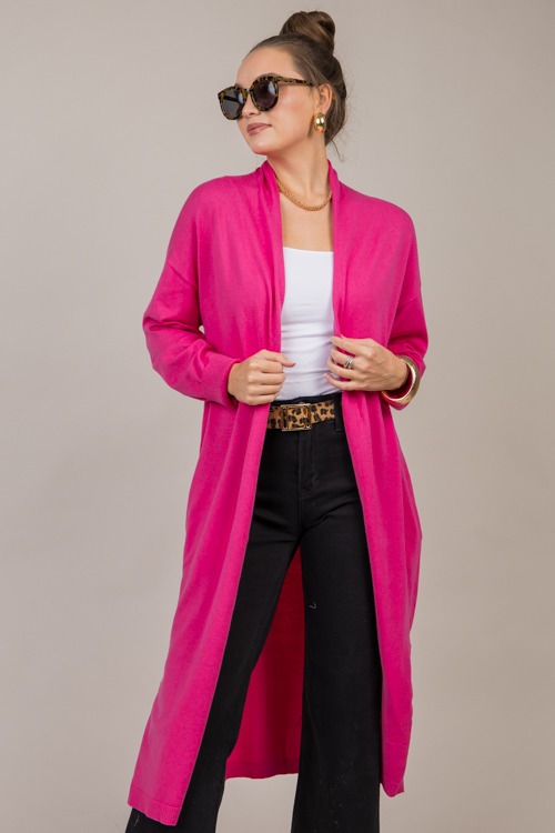 Side Pocket Long Cardi, Fuchsia - 1015-54.jpg